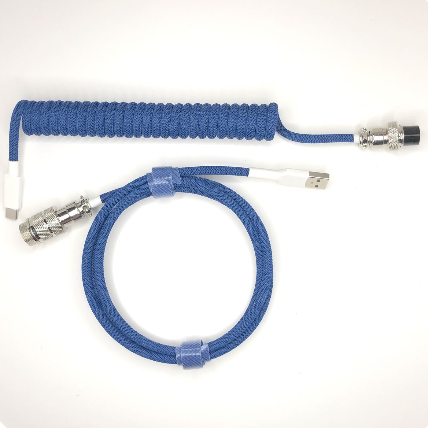 Coiled, aviator connector